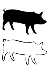 A tribal pig tattoo