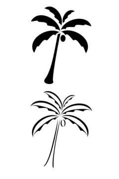 A Black Tribal Palm Tree Tattoo