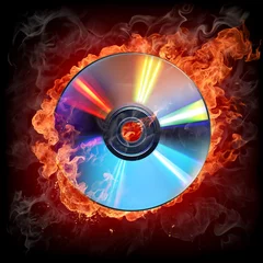 Fototapete Flamme Brennen von CDs