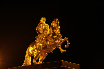 Dresden Goldener Reiter Nacht - Dresden Golden Knight night 02