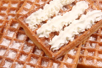 gaufres et crème chantilly