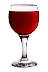 Glass of Red Wine isolated on White