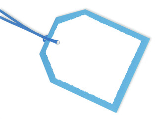 Blank Gift Tag in Blue and White.