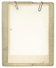 Blank Vintage Papers Clipped Together