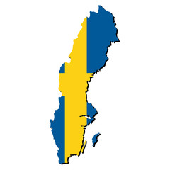 Obraz premium Sweden map flag