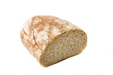 Whole Grain Bread Half Cut on White