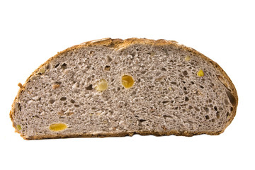 Dark Bread Section on White