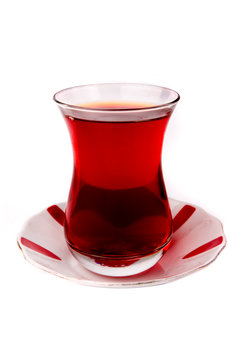 Traditional Glass Filled with Turkish Tea