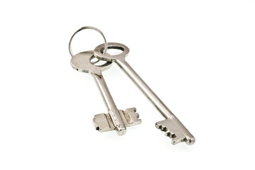 bunch of keys on white background