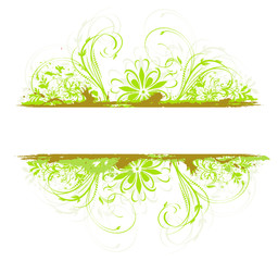Obraz na płótnie Canvas barre floral vert et kaki