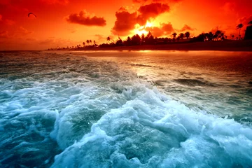 Fototapete Meer / Ozean Ozean Sonnenreis
