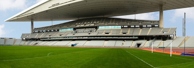 Naklejka premium Soccer Field and The Stadium Panoramic