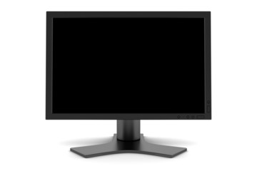 tft monitor with blank screen isolated on white background