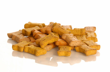 pile of dog bones with reflection