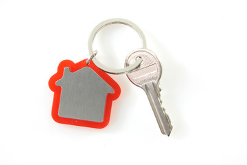 Key of dreams house isolated on white