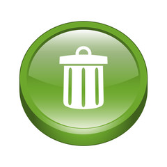 Glossy Trash Sign Icon Button