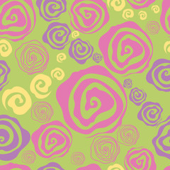 Seamless pattern with rose buttons