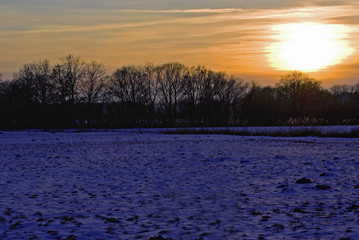 Obraz premium winter sunset