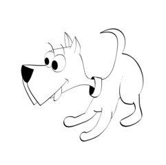 outline illustration of a playful pup