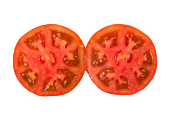 Tomato Section on White