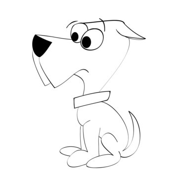 outline image of a curious pup