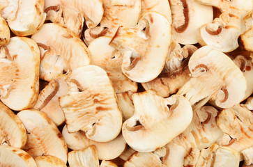 Sliced mushrooms