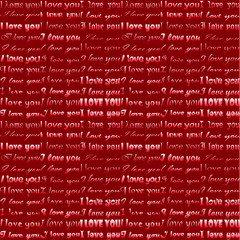 I love you on red background
