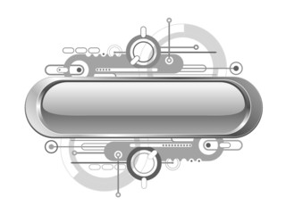 Obraz premium High-Tech Glossy Metal Website Navigation Button or Text Banner