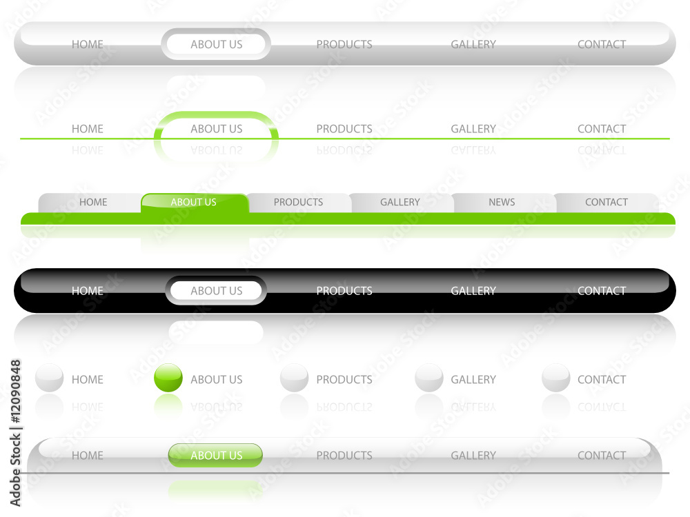 Wall mural editable website navigation templates - vector