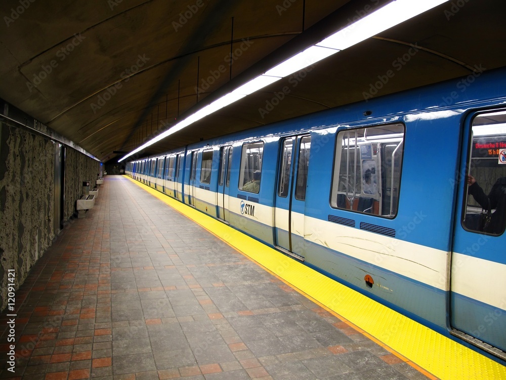 Wall mural A subway leaving a station