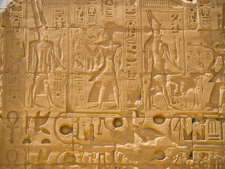 Fototapeta premium Ramses' bas-reliefs at Karnak temple, Thebes