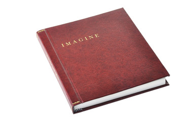 The book in leather binding on white background.