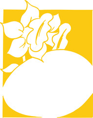 Flower and egg for easter.