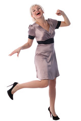 Fototapeta premium smiling girl isolated in white