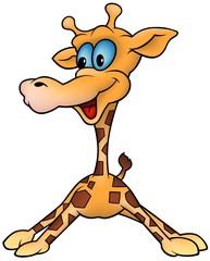 Obraz premium Giraffe 05 - smiling cartoon illustration