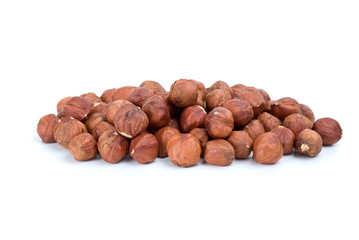 Small pile of hazelnuts