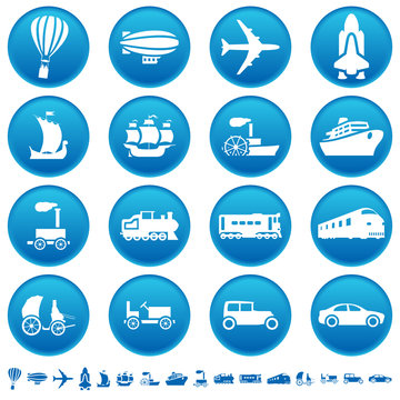 Transportation progress icons