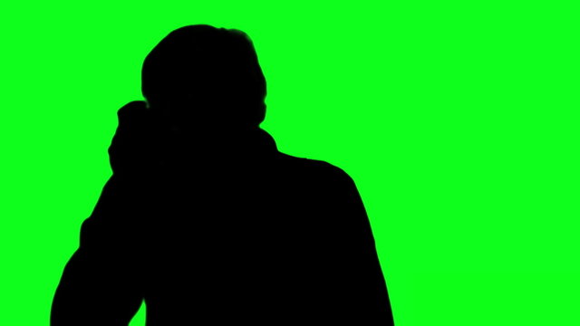 Photographer silhouette against green screen V2 - HD