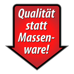 Fototapeta premium Button Qualität statt Massenware
