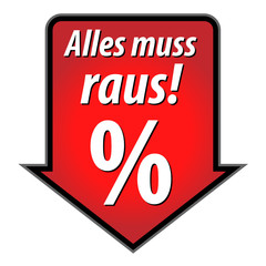 Button Alles muss raus