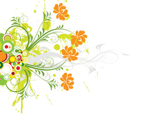 bandeau floral cercle vert