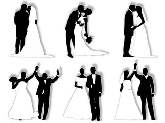 Obraz premium Sposi in silhouette