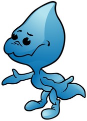 Water Drop - colored cartoon illustration