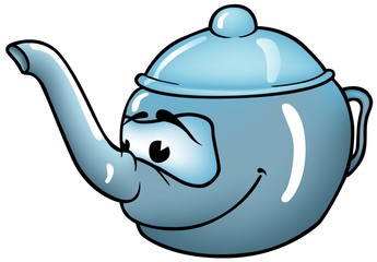 Teapot - colored cartoon illustration