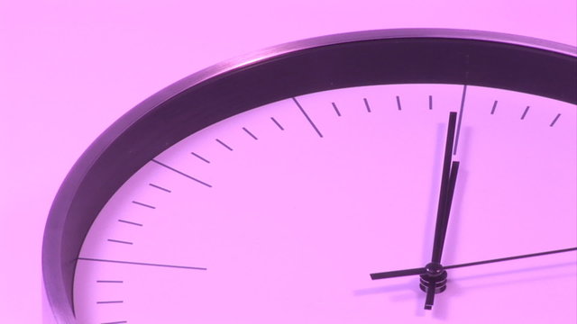 Closeup of a clock passing time