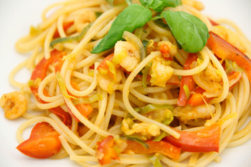 Pasta with shrimps