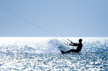 Naklejka premium Kiteboarding