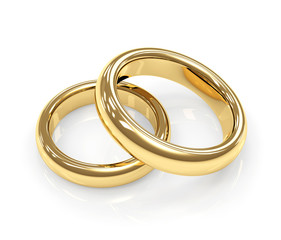 Two 3d gold wedding ring