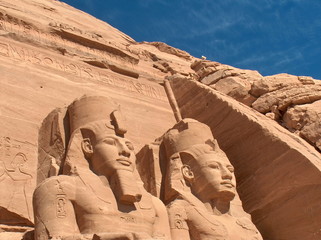 Abu Simbel pharaph colossi. Egypt.