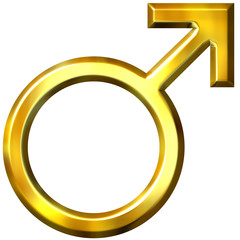 3D Golden Male Symbol